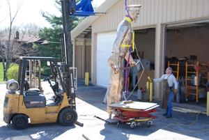 Primary view of object titled '[Assembling a Statue with a Forklift #4]'.