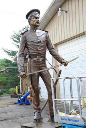 Primary view of object titled '[Statue of a Serviceman with a Sword #8]'.