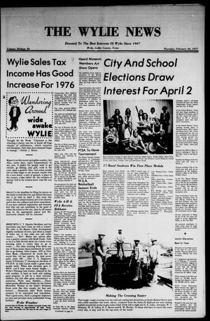 Primary view of The Wylie News (Wylie, Tex.), Vol. 29, No. 35, Ed. 1 Thursday, February 24, 1977