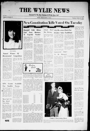Primary view of object titled 'The Wylie News (Wylie, Tex.), Vol. 28, No. 19, Ed. 1 Thursday, October 30, 1975'.