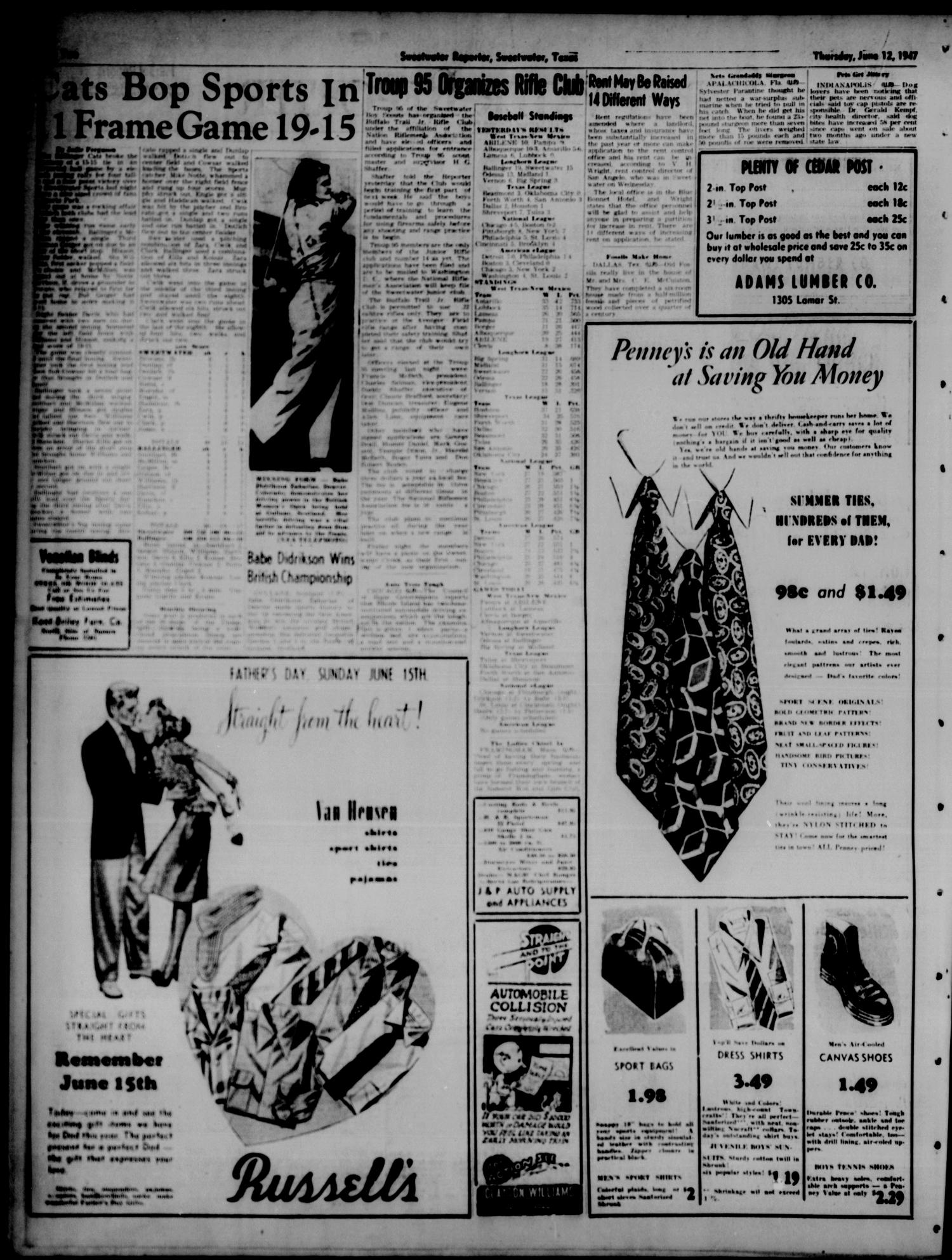 Sweetwater Reporter (Sweetwater, Tex.), Vol. 50, No. 140, Ed. 1 Thursday, June 12, 1947
                                                
                                                    [Sequence #]: 2 of 12
                                                