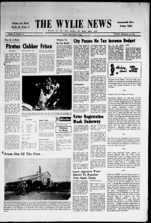 Primary view of object titled 'The Wylie News (Wylie, Tex.), Vol. 27, No. 13, Ed. 1 Thursday, September 19, 1974'.