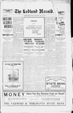 Primary view of object titled 'The Redland Herald. (Nacogdoches, Tex.), Vol. 5, No. 51, Ed. 1 Thursday, May 29, 1913'.