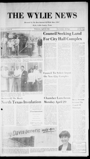 The Wylie News (Wylie, Tex.), Vol. 37, No. 45, Ed. 1 Wednesday, April 24, 1985