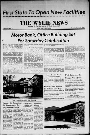 Primary view of object titled 'The Wylie News (Wylie, Tex.), Vol. 31, No. 8, Ed. 1 Thursday, August 10, 1978'.
