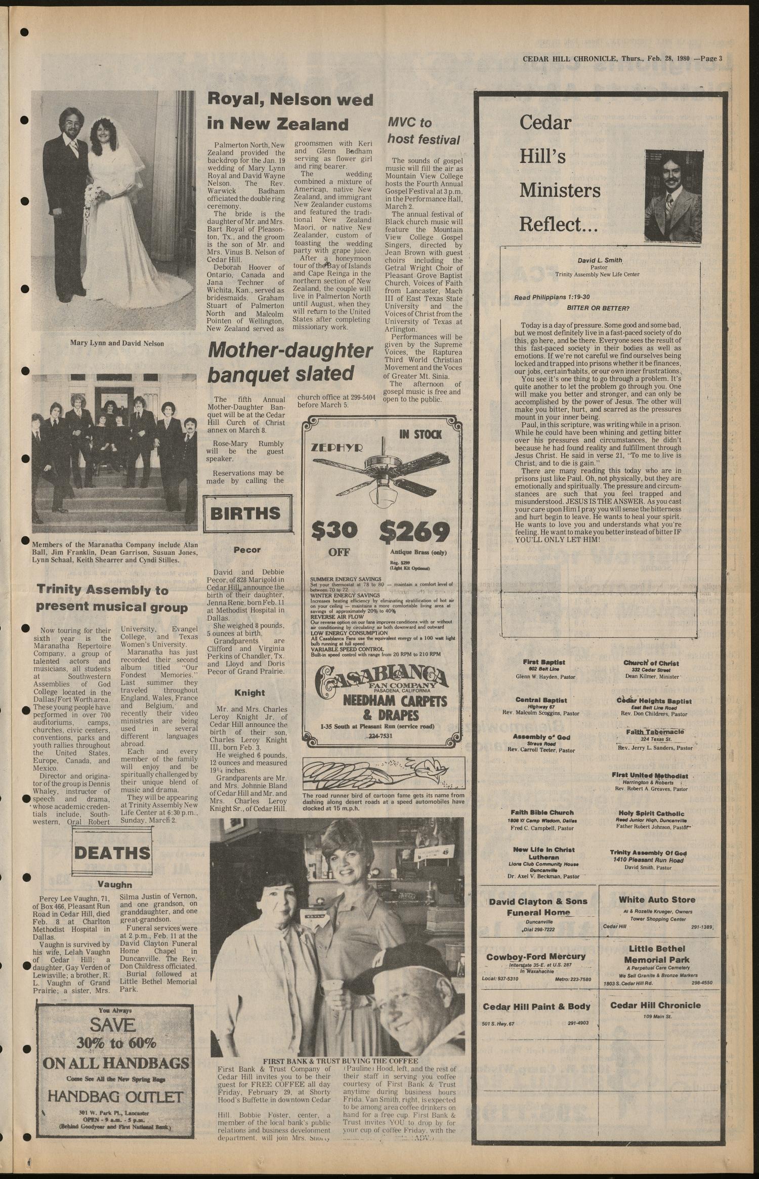 Cedar Hill Chronicle (Cedar Hill, Tex.), Vol. 16, No. 26, Ed. 1 Thursday, February 28, 1980
                                                
                                                    [Sequence #]: 3 of 24
                                                