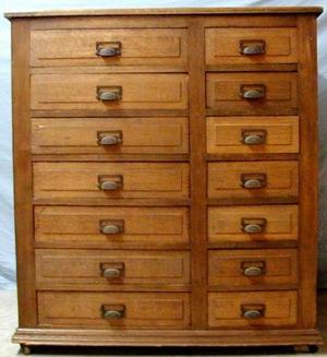 [Large oak storage cabinet]