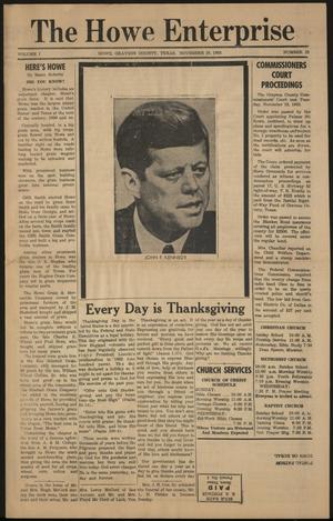 The Howe Enterprise (Howe, Tex.), Vol. 1, No. 23, Ed. 1 Thursday, November 28, 1963