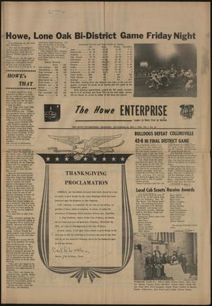 Primary view of object titled 'The Howe Enterprise (Howe, Tex.), Vol. 7, No. 19, Ed. 1 Thursday, November 26, 1970'.