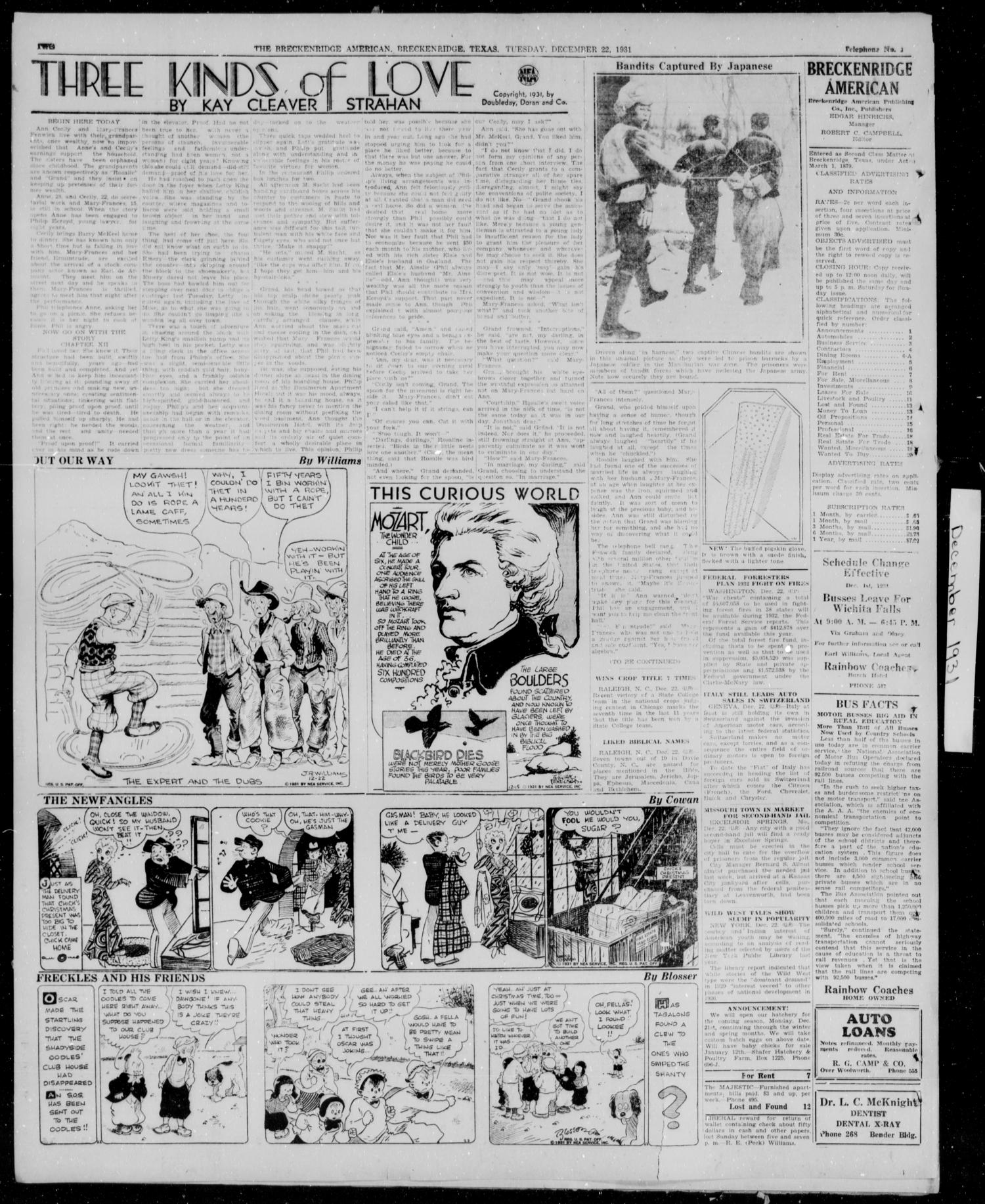 The Breckenridge American (Breckenridge, Tex.), Vol. 12, No. 17, Ed. 1, Tuesday, December 22, 1931
                                                
                                                    [Sequence #]: 2 of 4
                                                