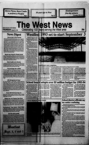 Primary view of object titled 'The West News (West, Tex.), Vol. 103, No. 34, Ed. 1 Thursday, August 26, 1993'.