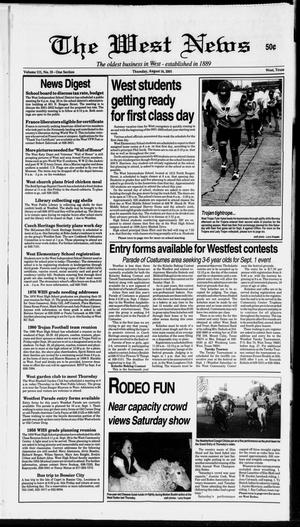 Primary view of object titled 'The West News (West, Tex.), Vol. 111, No. 33, Ed. 1 Thursday, August 16, 2001'.