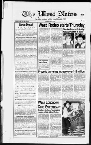 Primary view of object titled 'The West News (West, Tex.), Vol. 112, No. 32, Ed. 1 Thursday, August 8, 2002'.