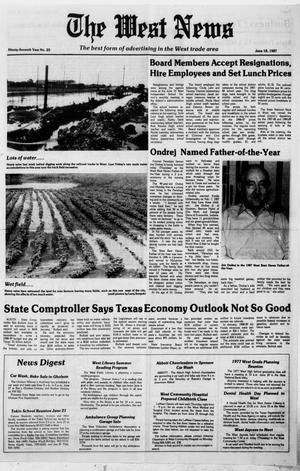 Primary view of object titled 'The West News (West, Tex.), Vol. 97, No. 25, Ed. 1 Thursday, June 18, 1987'.