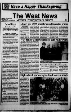 Primary view of object titled 'The West News (West, Tex.), Vol. 103, No. 47, Ed. 1 Thursday, November 25, 1993'.