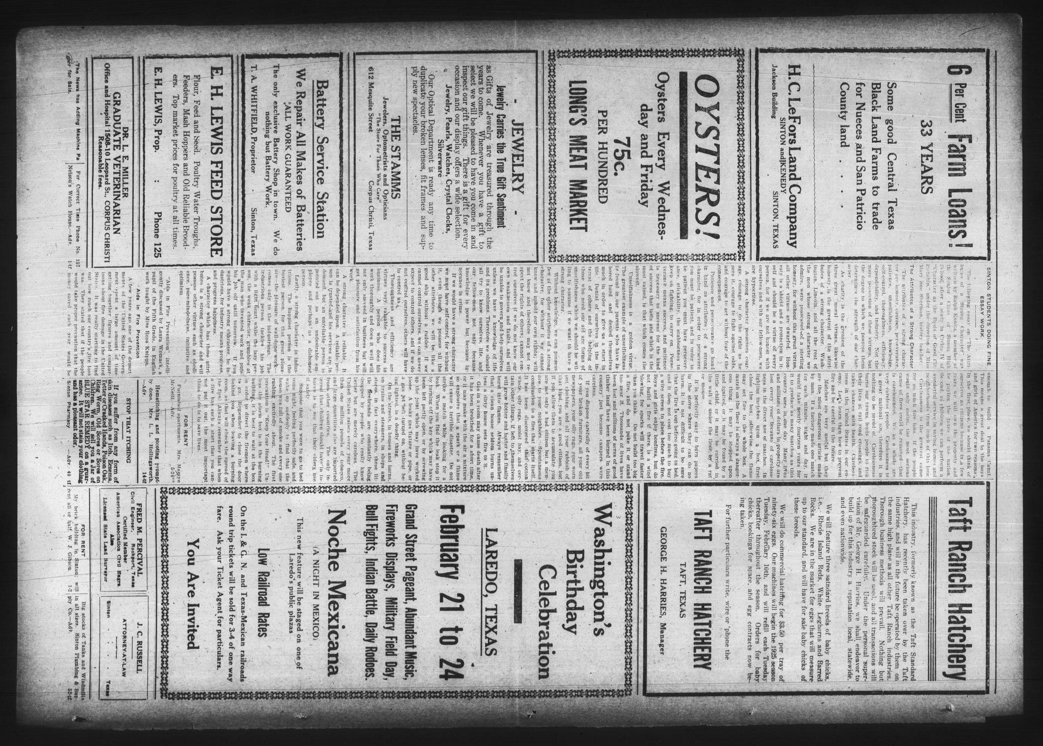 San Patricio County News (Sinton, Tex.), Vol. 17, No. 2, Ed. 1 Thursday, February 12, 1925
                                                
                                                    [Sequence #]: 2 of 8
                                                