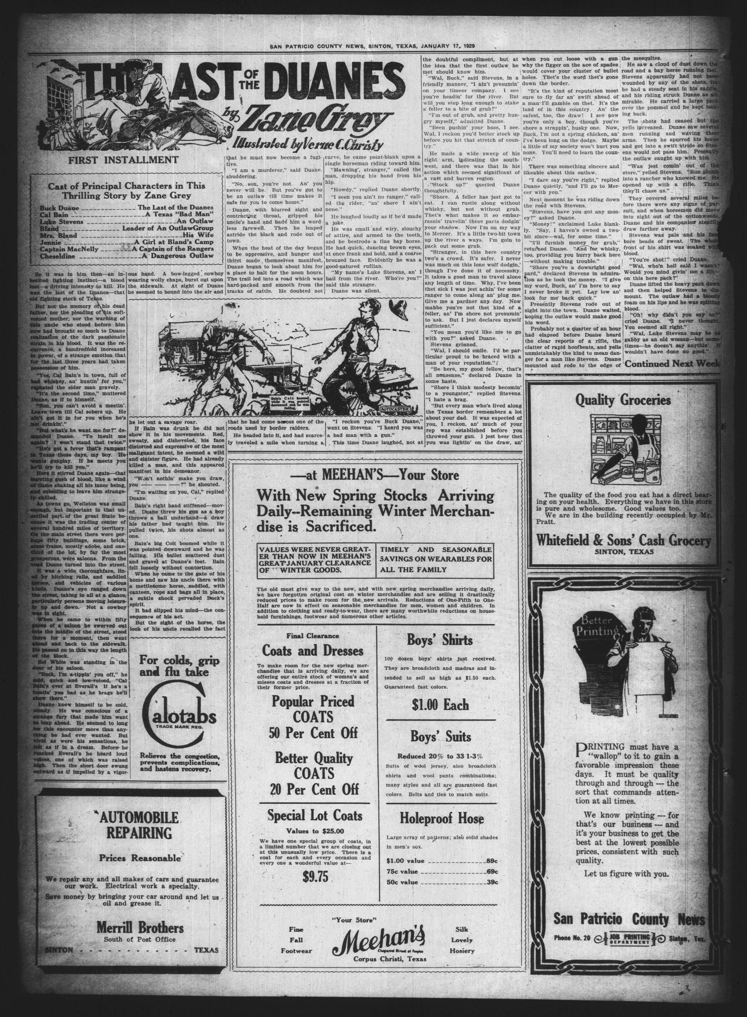 San Patricio County News (Sinton, Tex.), Vol. 20, No. 51, Ed. 1 Thursday, January 17, 1929
                                                
                                                    [Sequence #]: 6 of 8
                                                