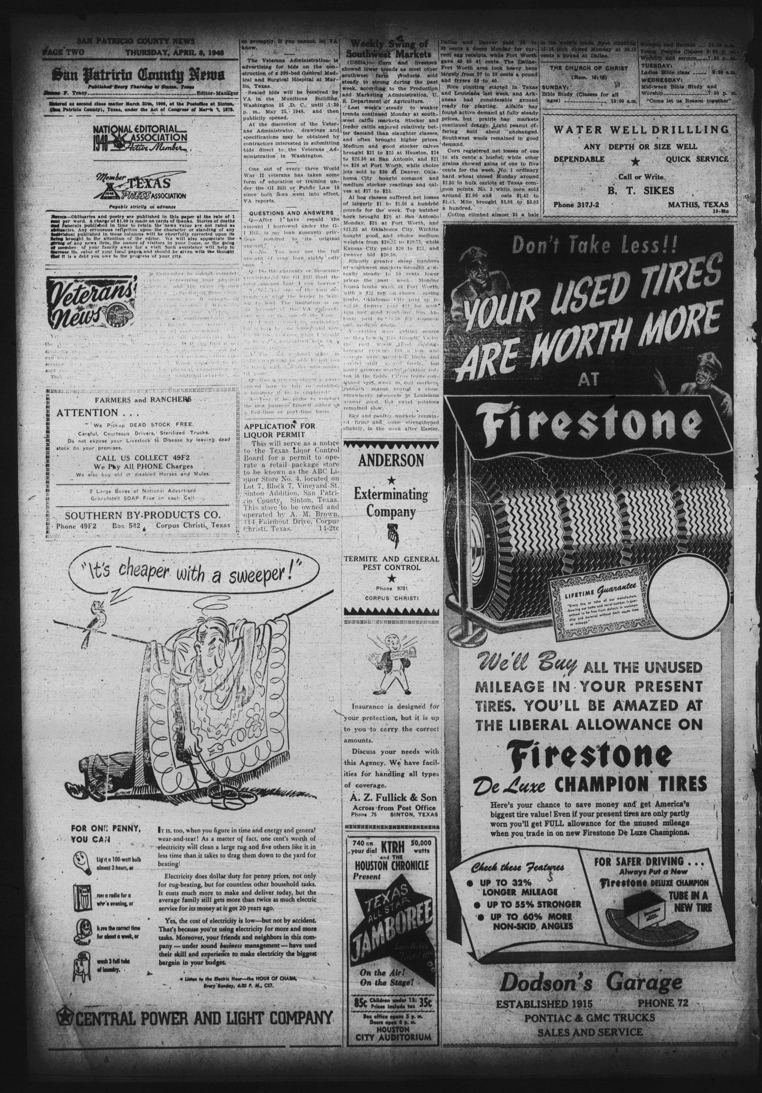 San Patricio County News (Sinton, Tex.), Vol. 40, No. 14, Ed. 1 Thursday, April 8, 1948
                                                
                                                    [Sequence #]: 2 of 8
                                                