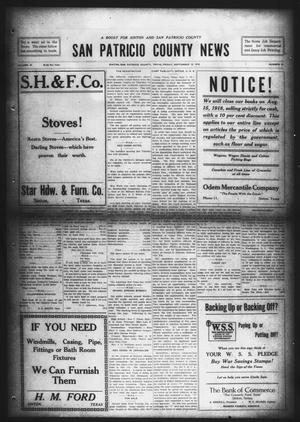 San Patricio County News (Sinton, Tex.), Vol. 10, No. 31, Ed. 1 Friday, September 13, 1918