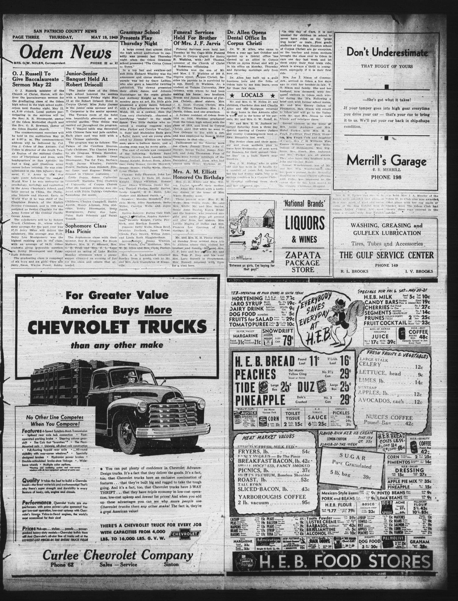 San Patricio County News (Sinton, Tex.), Vol. 41, No. 20, Ed. 1 Thursday, May 19, 1949
                                                
                                                    [Sequence #]: 3 of 8
                                                