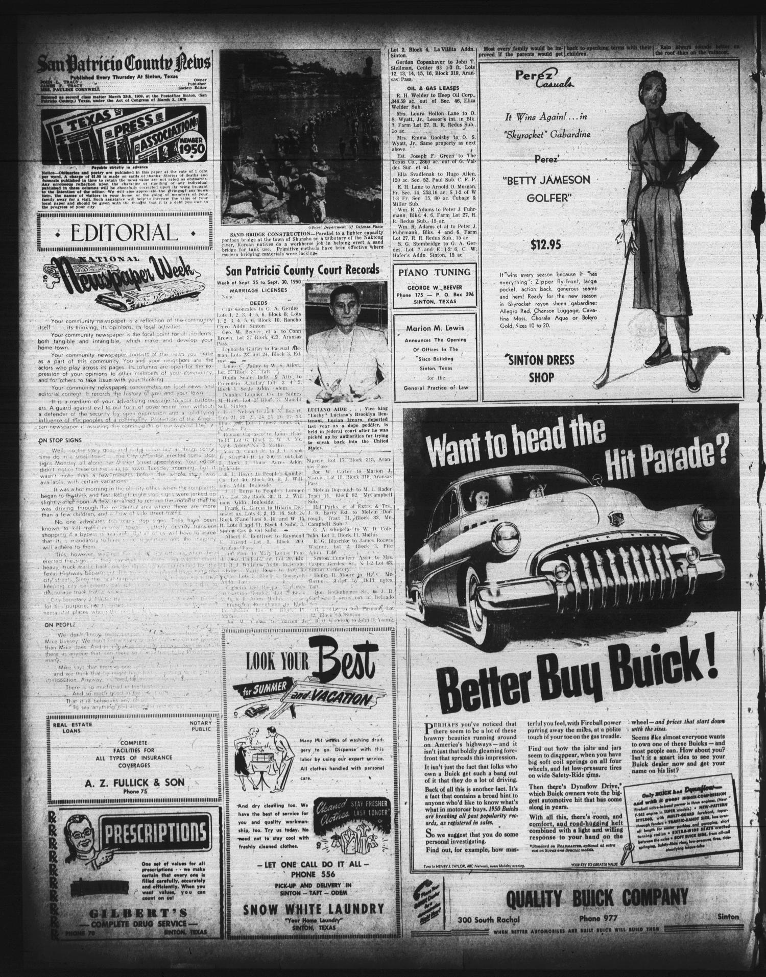 San Patricio County News (Sinton, Tex.), Vol. 42, No. 40, Ed. 1 Thursday, October 5, 1950
                                                
                                                    [Sequence #]: 2 of 10
                                                