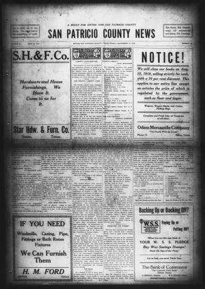 San Patricio County News (Sinton, Tex.), Vol. 10, No. 33, Ed. 1 Friday, September 27, 1918