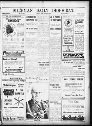 Primary view of object titled 'Sherman Daily Democrat (Sherman, Tex.), Vol. 32, Ed. 1 Wednesday, November 27, 1912'.