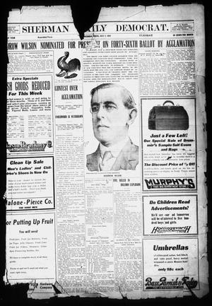 Primary view of object titled 'Sherman Daily Democrat (Sherman, Tex.), Vol. 31, Ed. 1 Tuesday, July 2, 1912'.