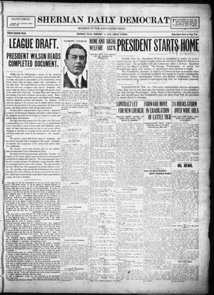 Sherman Daily Democrat (Sherman, Tex.), Vol. THIRTY-EITHTH YEAR, Ed. 1 Friday, February 14, 1919