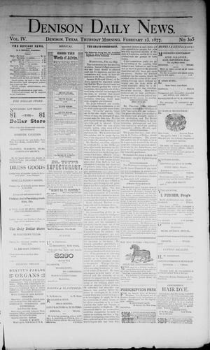 Denison Daily News. (Denison, Tex.), Vol. 4, No. 305, Ed. 1 Thursday, February 15, 1877