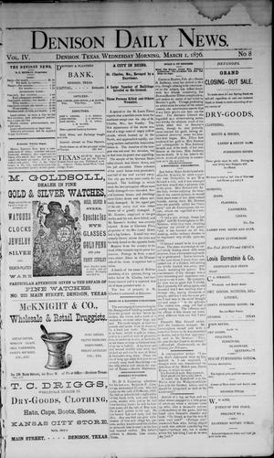 Denison Daily News. (Denison, Tex.), Vol. 4, No. 8, Ed. 1 Wednesday, March 1, 1876