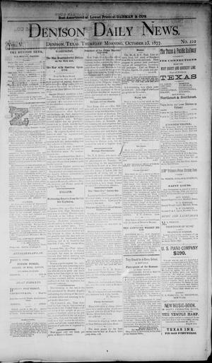 Denison Daily News. (Denison, Tex.), Vol. 5, No. 222, Ed. 1 Thursday, October 25, 1877