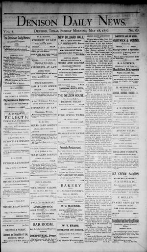Denison Daily News. (Denison, Tex.), Vol. 1, No. 62, Ed. 1 Sunday, May 18, 1873