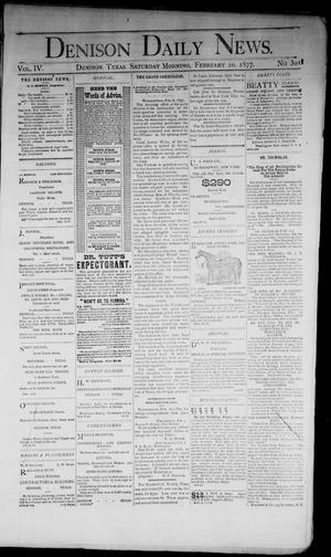 Denison Daily News. (Denison, Tex.), Vol. 4, No. 301, Ed. 1 Saturday, February 10, 1877