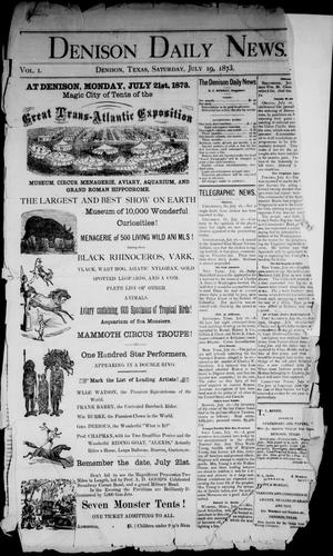 Denison Daily News. (Denison, Tex.), Vol. 1, No. 105, Ed. 1 Saturday, July 19, 1873