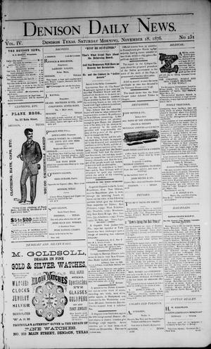 Denison Daily News. (Denison, Tex.), Vol. 4, No. 231, Ed. 1 Saturday, November 18, 1876