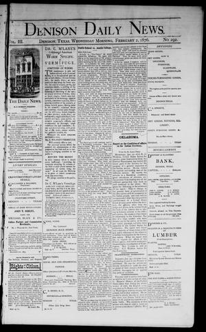Denison Daily News. (Denison, Tex.), Vol. 3, No. 292, Ed. 1 Wednesday, February 2, 1876