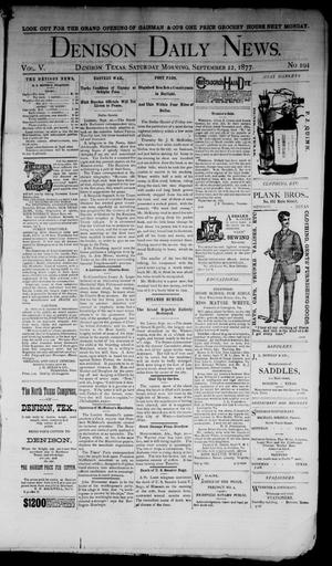 Denison Daily News. (Denison, Tex.), Vol. 5, No. 194, Ed. 1 Saturday, September 22, 1877