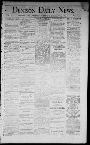 Denison Daily News. (Denison, Tex.), Vol. 2, No. 293, Ed. 1 Wednesday, February 3, 1875
