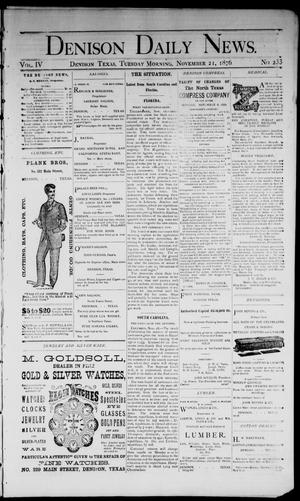 Denison Daily News. (Denison, Tex.), Vol. 4, No. 233, Ed. 1 Tuesday, November 21, 1876