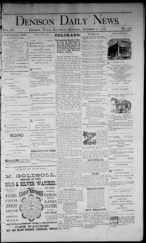 Denison Daily News. (Denison, Tex.), Vol. 4, No. 195, Ed. 1 Saturday, October 7, 1876
