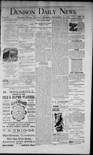 Denison Daily News. (Denison, Tex.), Vol. 4, No. 187, Ed. 1 Thursday, September 28, 1876