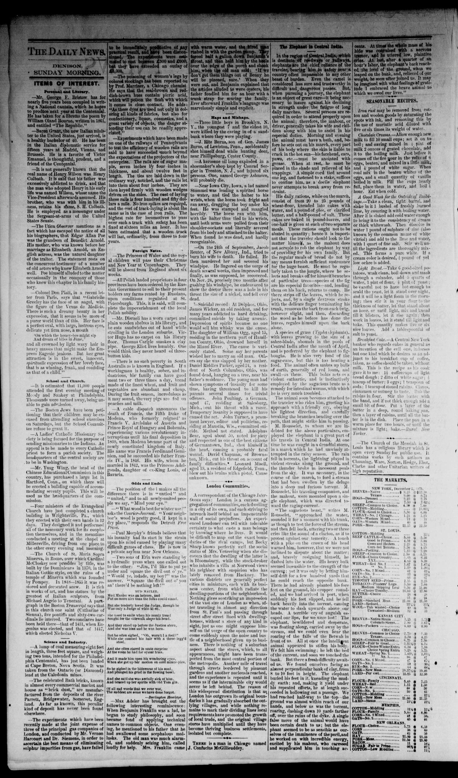 Denison Daily News. (Denison, Tex.), Vol. 3, No. 154, Ed. 1 Sunday, December 5, 1875
                                                
                                                    [Sequence #]: 2 of 8
                                                