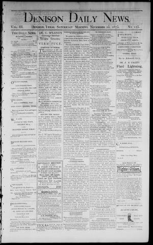 Denison Daily News. (Denison, Tex.), Vol. 3, No. 125, Ed. 1 Saturday, November 13, 1875