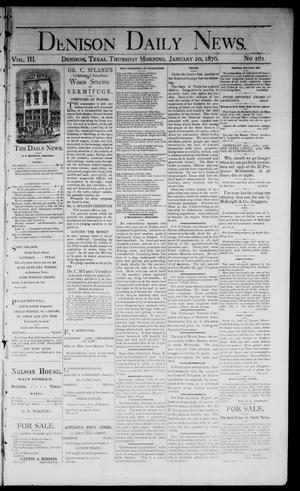 Denison Daily News. (Denison, Tex.), Vol. 3, No. 281, Ed. 1 Thursday, January 20, 1876