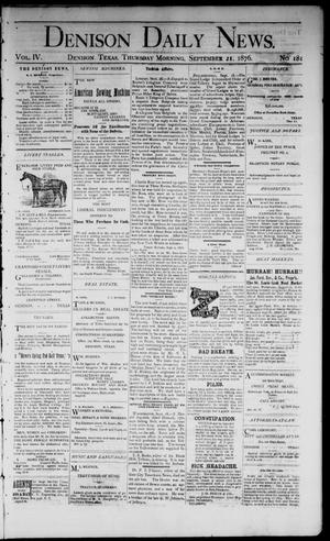 Denison Daily News. (Denison, Tex.), Vol. 4, No. 181, Ed. 1 Thursday, September 21, 1876