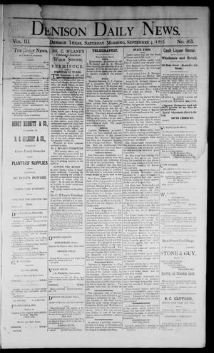 Denison Daily News. (Denison, Tex.), Vol. 3, No. 163, Ed. 1 Saturday, September 4, 1875