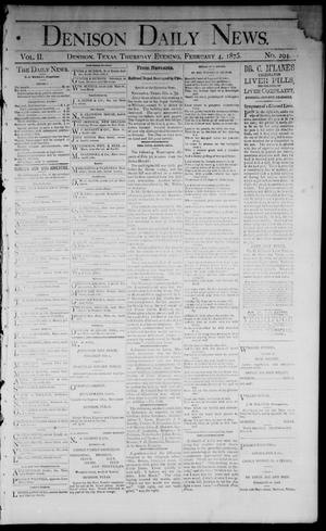 Denison Daily News. (Denison, Tex.), Vol. 2, No. 294, Ed. 1 Thursday, February 4, 1875