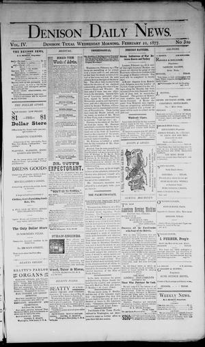 Denison Daily News. (Denison, Tex.), Vol. 4, No. 310, Ed. 1 Wednesday, February 21, 1877