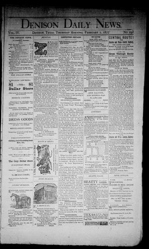 Denison Daily News. (Denison, Tex.), Vol. 4, No. 293, Ed. 1 Thursday, February 1, 1877